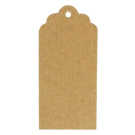 Allydrew 50 Gift Tags/Kraft Hang Tags with Free Cut Strings for Gifts, Crafts & Price Tags - Scalloped Tag