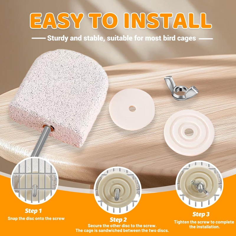 4 Pack Bird Beak Grinding Calcium Stone, Parrot Cage Perch