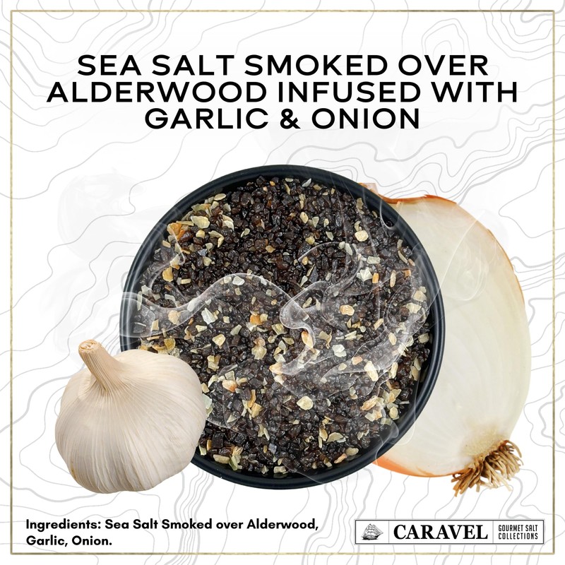 Smoked Garlic & Onion Sea Salt with Umami Flavor –