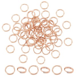 UNICRAFTALE 20pcs Rose Gold Split Rings Keychain Clasp Findings Smooth Surface Hoop Stainless Steel Split Key Rings for Home Car Keys Organization Making, 5x1mm