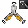 Unbranded 3-Way Brass Nickel Diverter G1/2" T Shape Adapter Valve