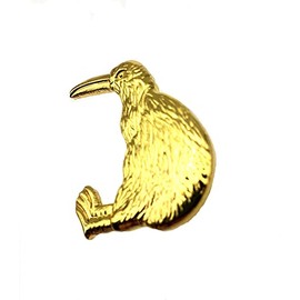 Kiwi Bird Gold Metal Pin Badge, Metal