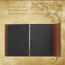 Photo Album Scrapbook Vintage Leather Cover 60 Pages Premium Black Paper Memory Book,Children Back to School Gifts,Wedding Anniversary Presents,Chrismas Gifts,Birthday Gifts (Butterfly Girl)