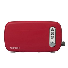 BergHOFF Seren Side Loading Toaster with Cool Touch Exterior and Removable Crumb Tray, With Red Panel use as Serving Tray