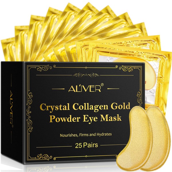 Eye Pads (25 Pairs), 24k Gold Eye Patches, Anti-Ageing Eye Pads, Intensive Eye Pads can reduce swelling, dark circles and wrinkles under the eyes