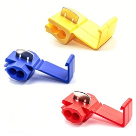 60PCS Solderless Quick Splice Wire Connectors, 22-10 AWG Lock Snap Electrical Wire Connector(22-18AWG Red 20PCS, 18-14AWG Blue 30PCS, 12-10AWG Yellow 10PCS)