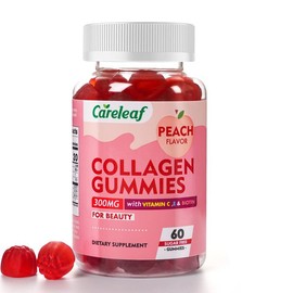 Careleaf Sugar-Free Collagen Peptides Gummies with Biotin – Hair, Skin & Nails Support, Feminine Beauty Supplement, 60 Gummies