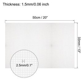 sourcing map Plastic Mesh Canvas Sheet 50x33cm/20x13inch White Blank Canvas Rectangle 2.5mm Hole for Embroidery Needlepoint, Knit Crochet Mesh, Pack of 4