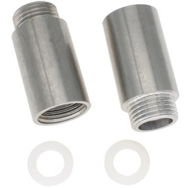 G1/2 Male to Female Thread Pipe Fitting Coupler Shower Head Adapter OZXNO 2 Pcs Stainless Steel Shower Head Extension Arm with Rubber Gasket (50mm/1.97")