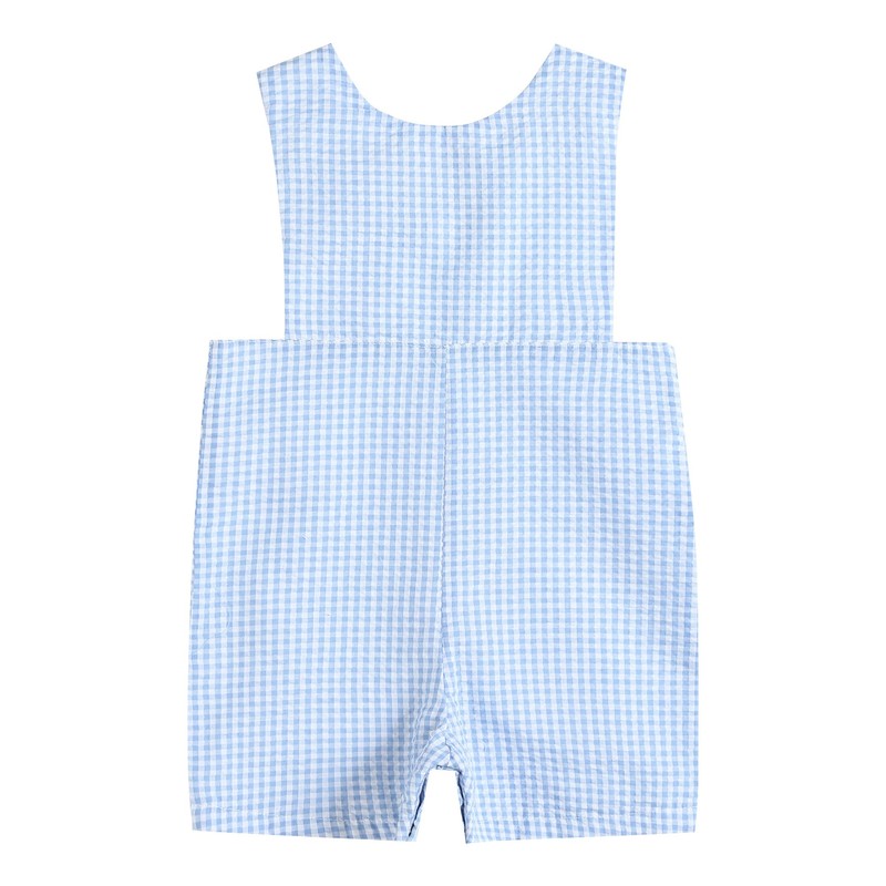 Lil cactus Light Blue Gingham Jon Jons Shortall, 12-18 Months