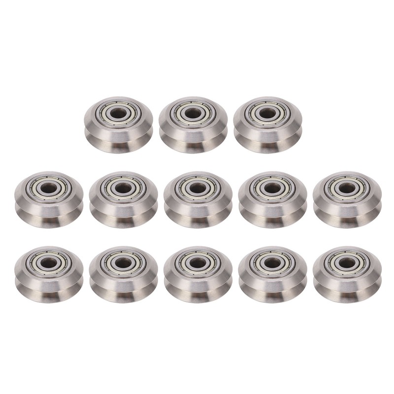 13PCS V Pulley Wheel Stainless Steel Printer Round Wheel Roller