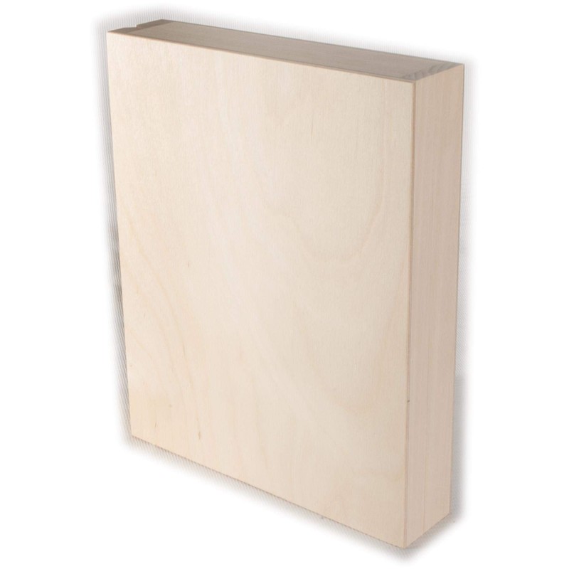 Rectangular Book Shaped Wooden Box with Lid & Bolt Closure
