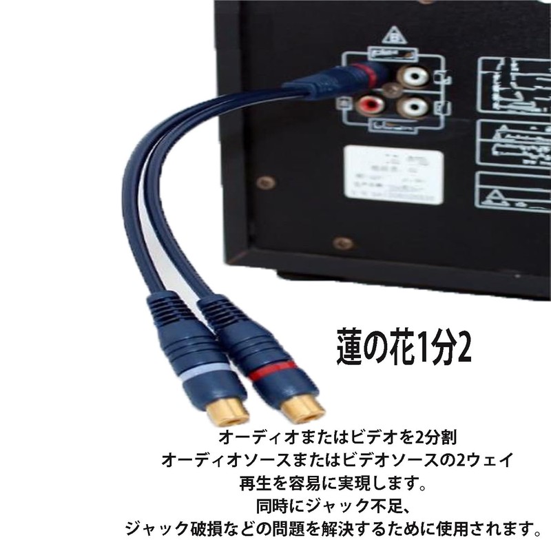2 RCA Male to 2RCA Female Splitter Cable 20cm Video