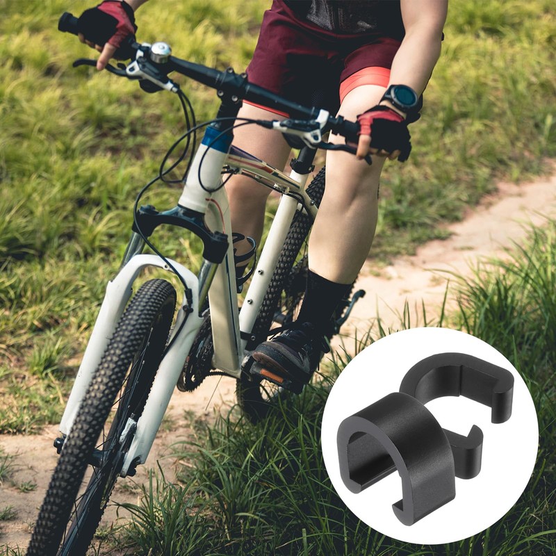 sourcing map 20pcs Bicycle Cable Clamps C-Clips Housing Hose Guide