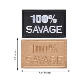 2 Pieces 100% Savage Military Tactical Patches, Backpack Armband Embroidery Decorative Patch