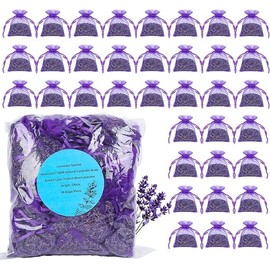 36 Pack Lavender sachets 100% Natural Dried Lavender Buds, French Lavender Strong Smell Fragrance for Drawers Closets Fresh Scents Home