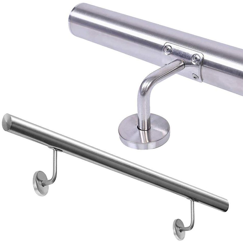 2 x Stainless Steel Handrail Carrier, Polished Handrail Holder for