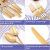 Kelenfer Silverware Set Flatware Set Gold Hammered Handle Cutlery Set