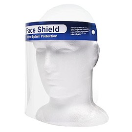 DÉCOPRO Protective Face Shield/All-round Protection/Protects Face from Droplets and Saliva/Clear Wide Visor/Transparent Shield for Home & Work/Elastic Strap/Reusable/FS-10 (Set of 10)