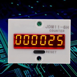 Electronic Counter,JDM11-6H No Voltage Counter 6 Digits Electronic LED Digital Display Counter Relay(AC/DC24V)