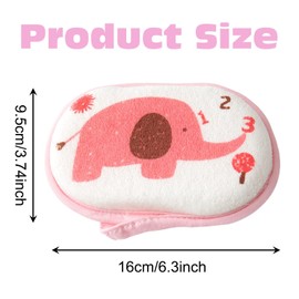 3 Pcs Baby Sponges for Bath, Elephants Baby Bath Sponge, Soft Safe Baby Sponge, Baby Sponges for Bath Newborn, Breathable Bath Sponge Kids, Three Layers of Protection Gentle on Toddler Skin