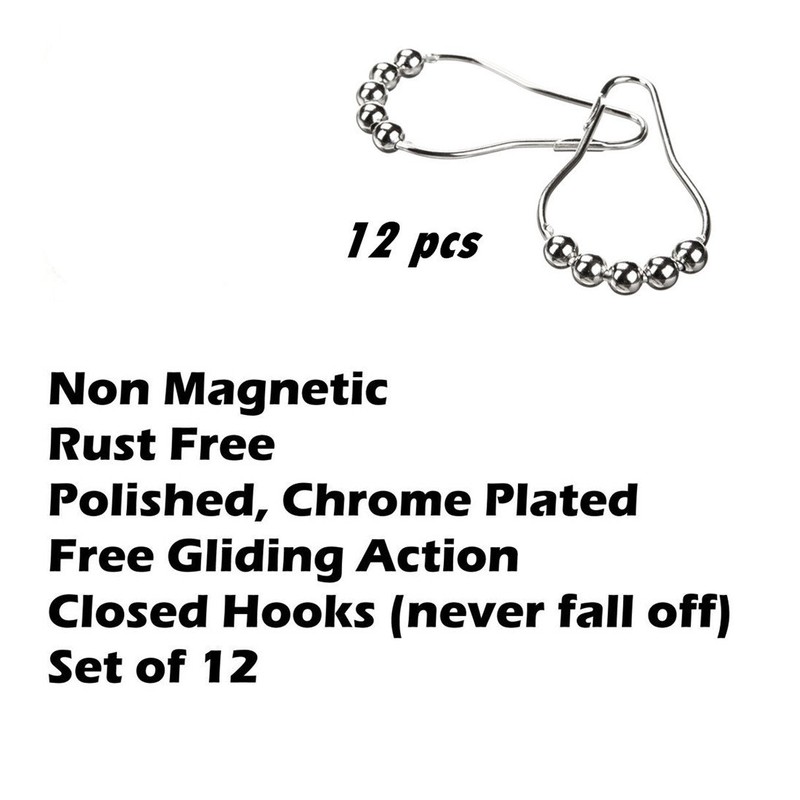 Uigos Shower Curtain Hooks Rings, Rust-Resistant for Bathroom Shower Rods