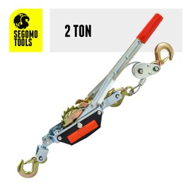 Segomo Tools 2 Ton Heavy Duty 3 Hook Steel Cable Dual Gear Power Ratchet Come Along Puller Tool | Cable Winch Puller | Cumalong | Come Along Winch Heavy Duty | 2 Ton Come Along Puller - POWERP2