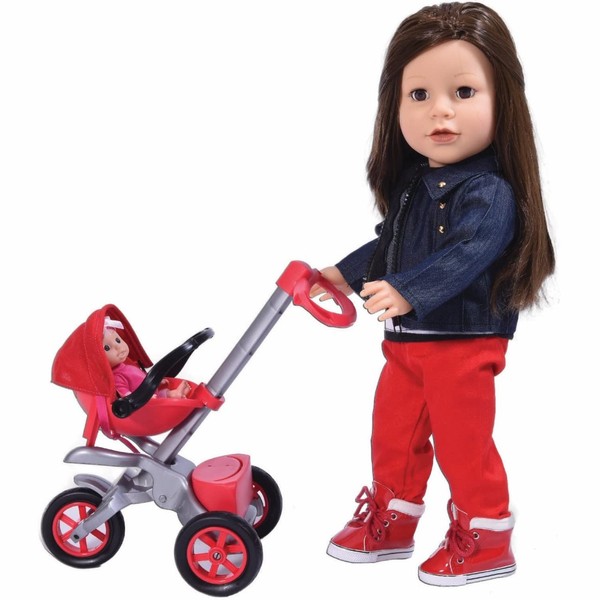 Bye Baby Doll Stroller Play Set for 18" Dolls - Great for 18 Inch Dolls & Doll Accessory Set