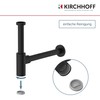 KIRCHHOFF Design Siphon, Matt Black Drain, Drain Fitting for Sink