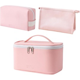 3Pzs Cosmetiqueras para Maquillaje, Portátil Impermeable Bolsa de maquillaje Viaje, Portátil Bolsa de Maquillaje Multifuncional, Grande Organizador Estuche Maquillaje, Neceser de Viaje Mujer