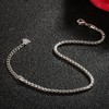 SHIBIDEBAOHUA 925 Sterling Silver 3mm Italian Round Box Chain Adjustable