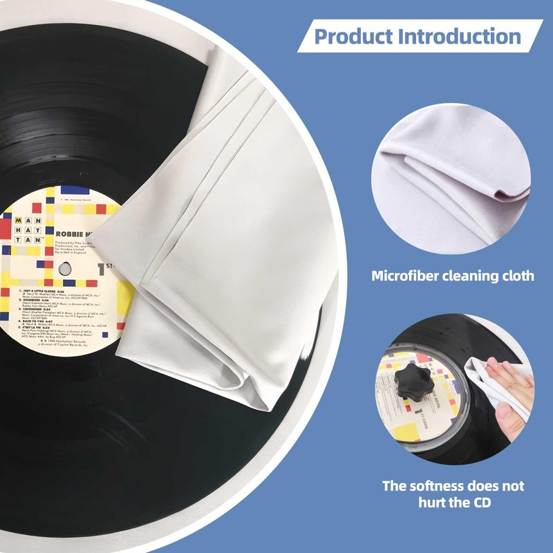 Microfiber Cleaning Cloths for Vinyl Records & CDs, 5 Pack,