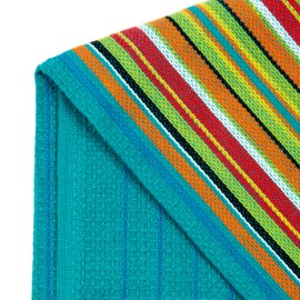 COTTON CRAFT 12 Pack Salsa Stripe Multi-Color Kitchen Towels 16x28 Inches- 100% Cotton