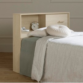 South Shore Noah Bookcase Headboard Bleached Oak, Contemporary