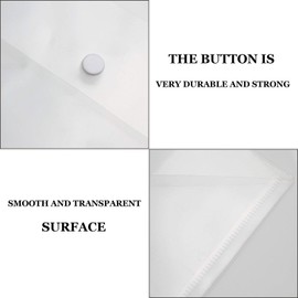 Acrux7 48 PCS Clear Plastic Envelopes, Poly Envelope with Snap Closure Waterproof File Folder for School Home Office, A4 Size