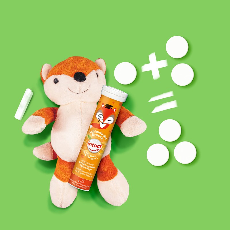 intact Schlaufuchs Effervescent (15 Pieces) with Orange Flavour, Effervescent Tablets