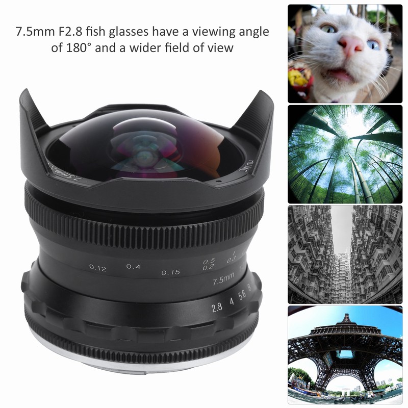 7.5mm F2.8 FX Mount Ultra Wide Angle Fisheye Scenery Lens