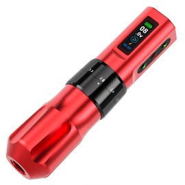 BIGWASP Z3 Wireless Rotary Tattoo Machine Pen, 6 Adjustable Stroke Lengths, 1,800mAh Battery, Coreless Motor for Professional Artists - Red