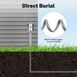 FIRMERST 12/2 UF Wire Outdoor Direct Burial Stranded Copper Cable 10ft