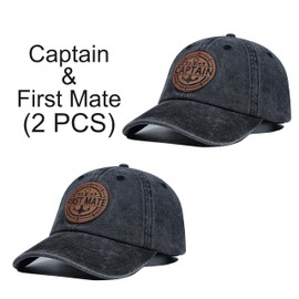 Rybicag - Sombrero de capitán y primer compañero para hombres y mujeres, regalo de barco fresco para propietarios de barcos o disfraz de barco, blanco/azul