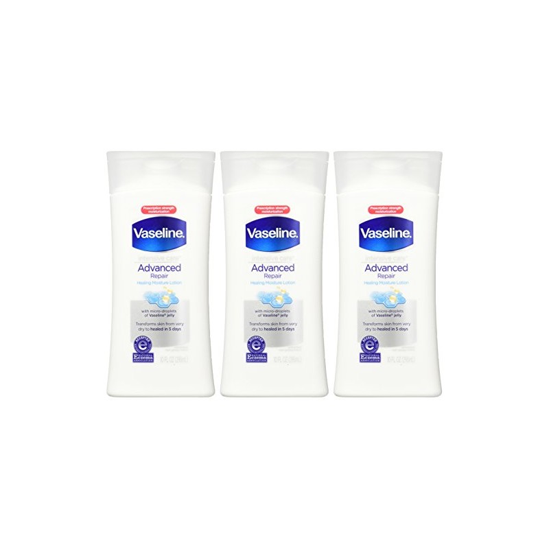 Vaseline Loción de reparación avanzada de cuidados intensivos, 3 unidades