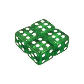 MarCraft Green Plastic Dice with Corrosion Resistant Brass Threads Tyre Alloy Valve Caps Dust Caps (4 Pack) Universal for Cars, SUVs, Bicycles, Motorcycles, Trucks | Rubber Airtight Seal | Screw-On