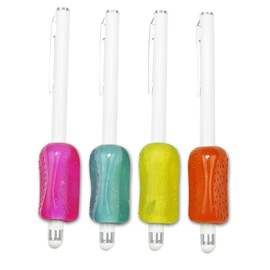 The Pencil Grip Ergonomic Textured Grips for Stylus Pens, Pack of 4 Bumpy Stylus Grips in Neon Colors (Stylus Pen not Included) (TPG-12004)