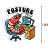 3Pcs - Posture Check Sticker - Funny Shrimp Sticker -