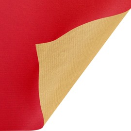 Jillson Roberts Bulk Gift Wrapping Paper, Two-Sided Kraft Red & Gold, 1/2 Ream 417' x 24"