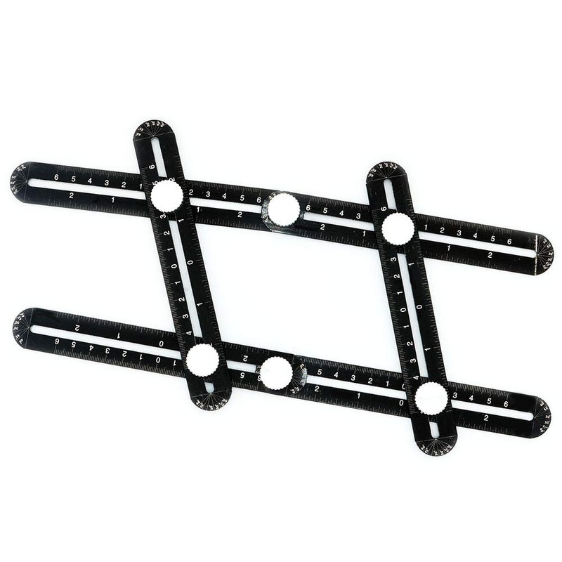 NUZAMAS Aluminum Alloy Multi-Angle Ruler, Angle Luiser Instant Template, Metal