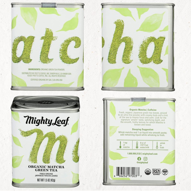 MIGHTY LEAF Organic Matcha Green Tea, 1.5 OZ ea, 3