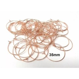 Unbranded 100 Rose Gold Plated Wine Charm /Earwire Hoop Rings – 35mm – 1.38 inch – 20 Gaug
