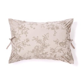 Francfranc Gathers Ribbon Pillow Cover 27.6 x 19.7 inches (70 x 50 cm), Beige