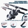 Goture Fishing Rod and Reel Combos-2PCS Telescopic Fishing Pole+2PCS Pre-Loaded
